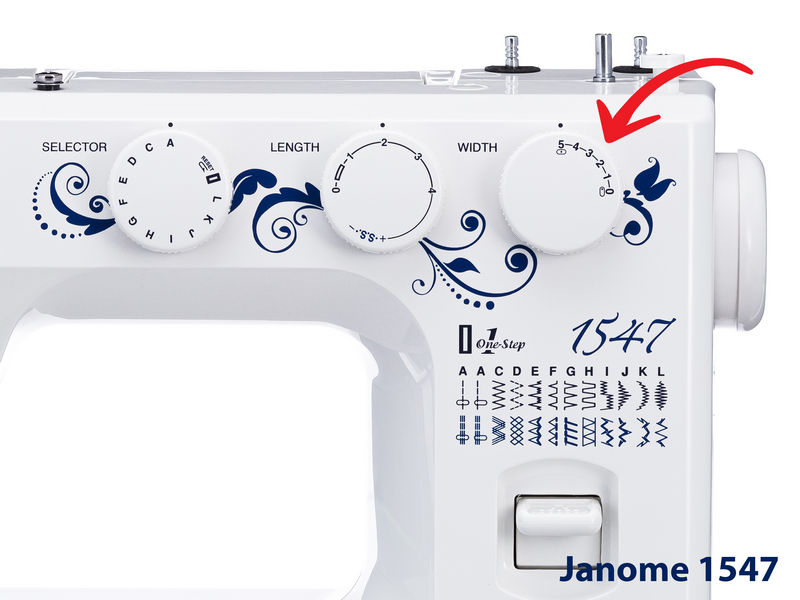 Регулятор ширины зигзага