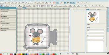 Вышивка «мышка с сыром»